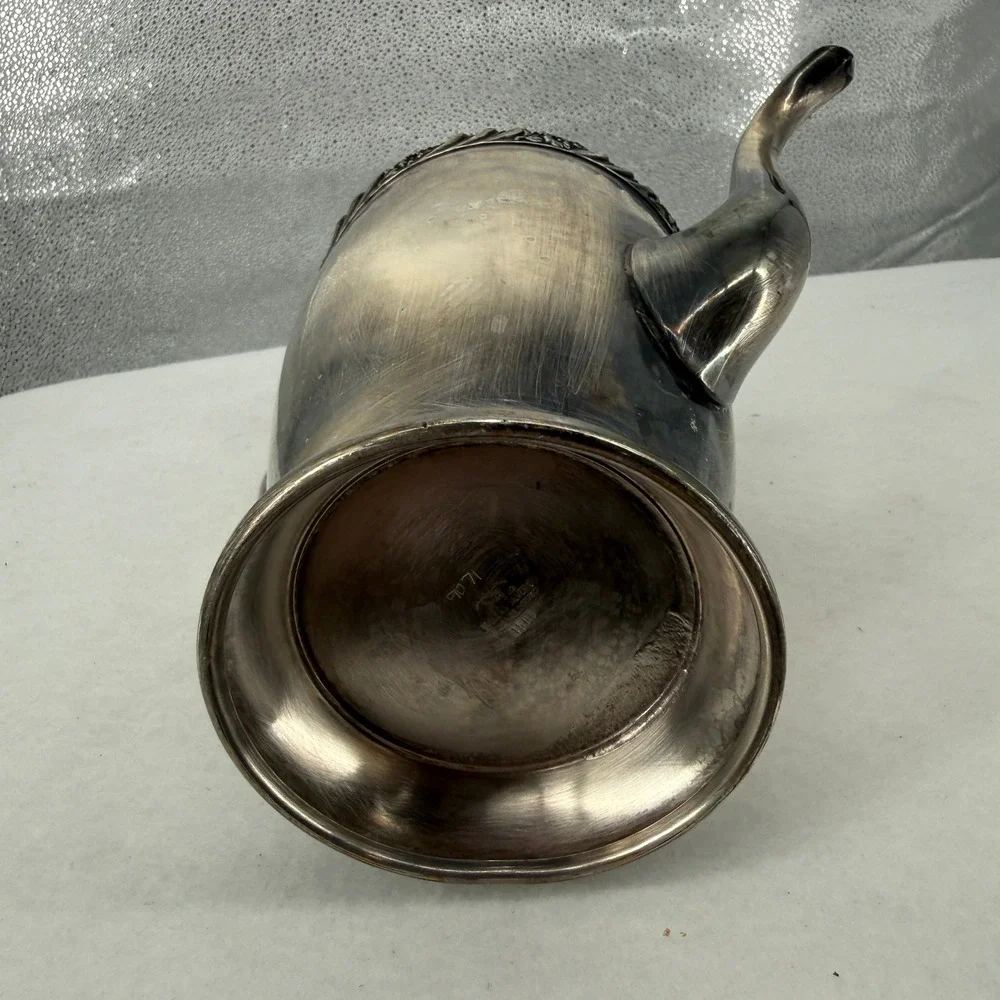 FB Rogers Silver Co 1500 Coffee Pot Silver on Copper Floral Scroll Vintage 1883